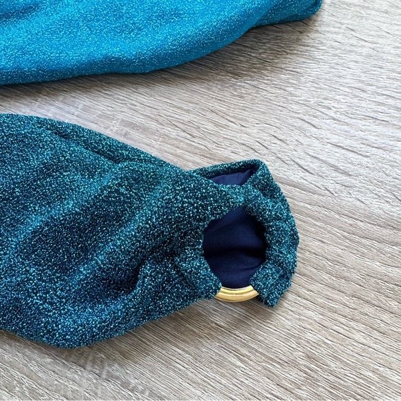 NWT BAOBAB Isla Maxi Top Strapless Cutout Glitter Ring Shimmer Blue Natal XS - Picture 5 of 8